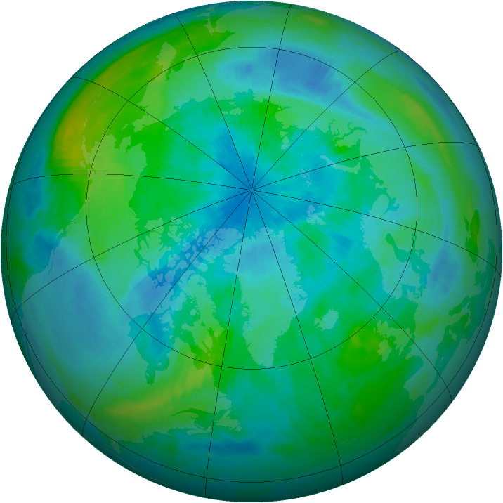 Arctic ozone map for 21 September 1999